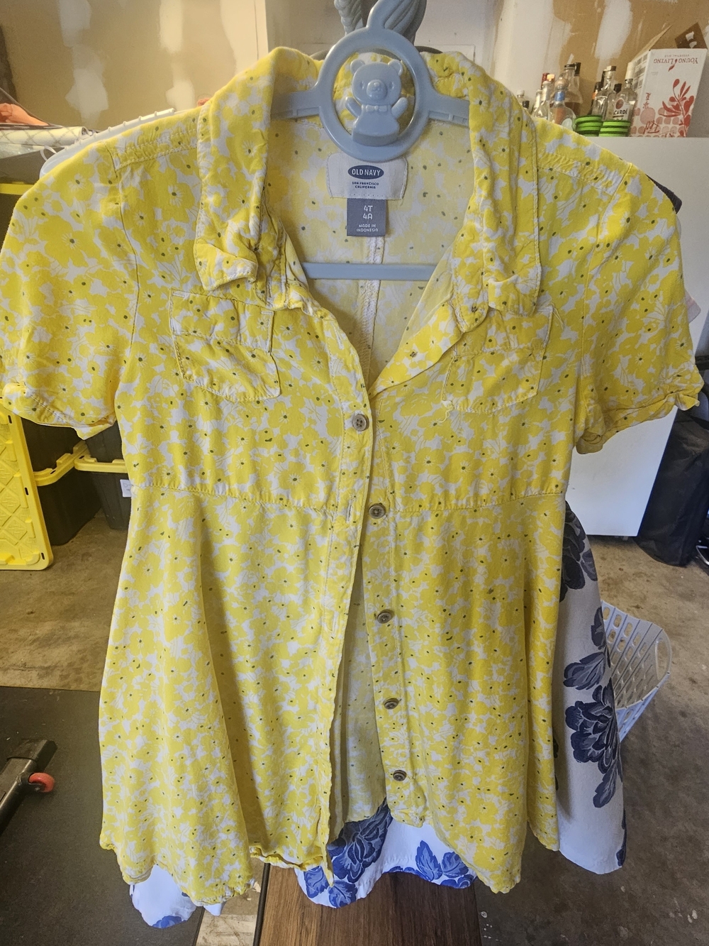 Old Navy Yellow Floral Button-Front Shirt